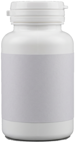 Plain unbranded supplement bottle