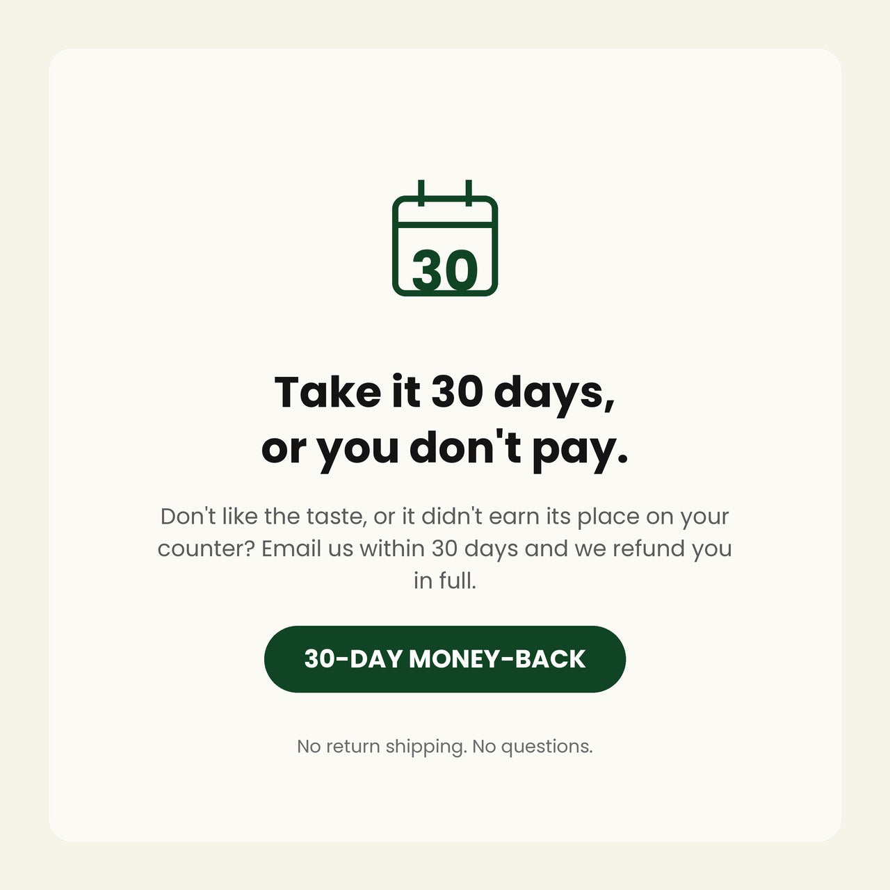 Take it 30 days or you don't pay: Jovia 30-day money-back guarantee