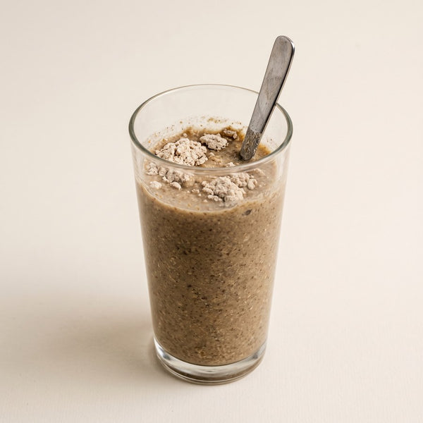 A glass of fibre drink